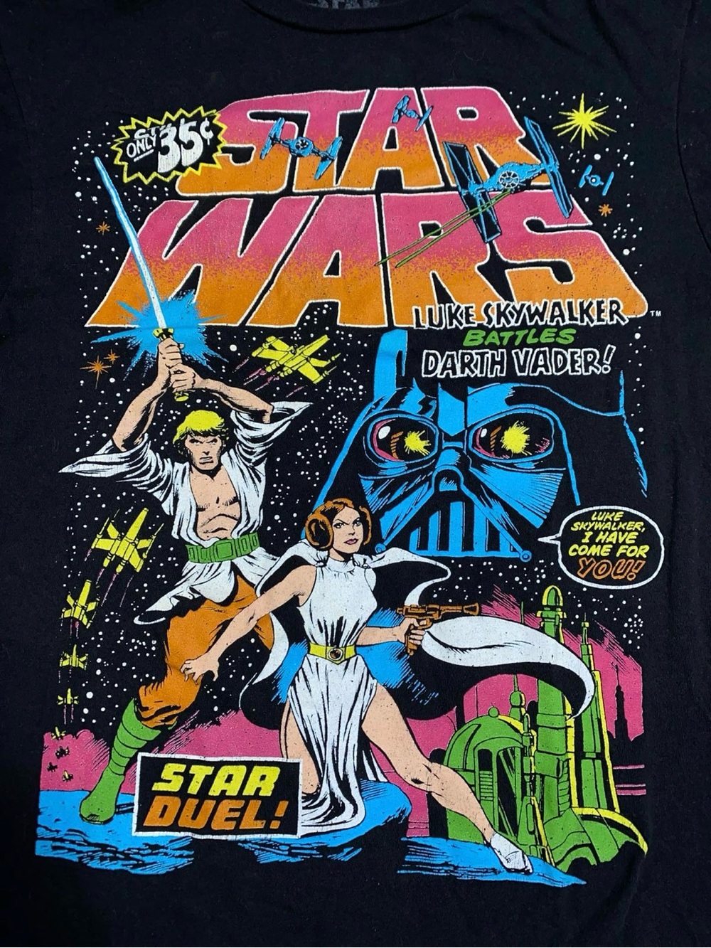 Star Wars Kids Tee - Black with Multicolor Retro Comic Art